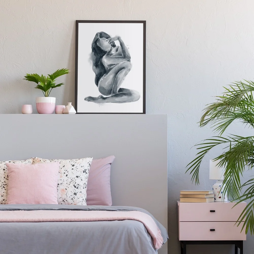 Watercolor Abstract Nude Woman Portrait Print Poster Unframed - Picture 11 of 17